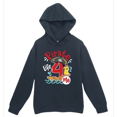 Pirate Life 4 Me 4th Birthday Party Four Years Old Boy Urban Pullover Hoodie