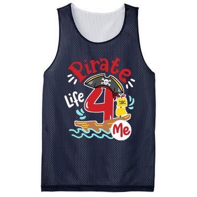 Pirate Life 4 Me 4th Birthday Party Four Years Old Boy Mesh Reversible Basketball Jersey Tank