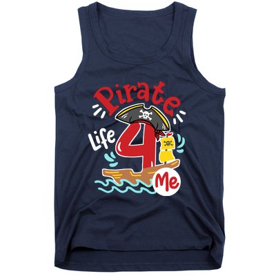 Pirate Life 4 Me 4th Birthday Party Four Years Old Boy Tank Top