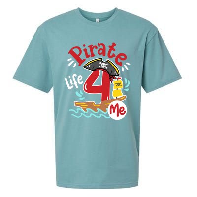 Pirate Life 4 Me 4th Birthday Party Four Years Old Boy Sueded Cloud Jersey T-Shirt