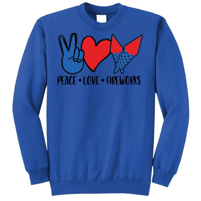 Peace Love 4th Of July Firework Heart Flag American Sweatshirt