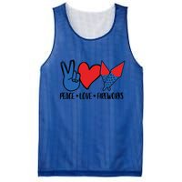 Peace Love 4th Of July Firework Heart Flag American Mesh Reversible Basketball Jersey Tank