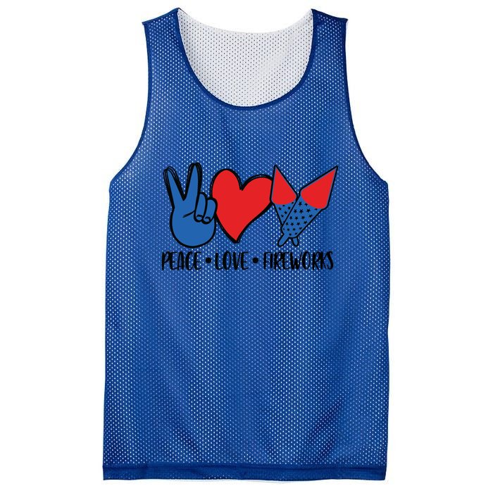 Peace Love 4th Of July Firework Heart Flag American Mesh Reversible Basketball Jersey Tank