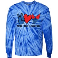 Peace Love 4th Of July Firework Heart Flag American Tie-Dye Long Sleeve Shirt