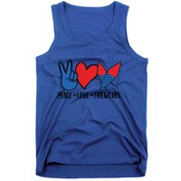 Peace Love 4th Of July Firework Heart Flag American Tank Top