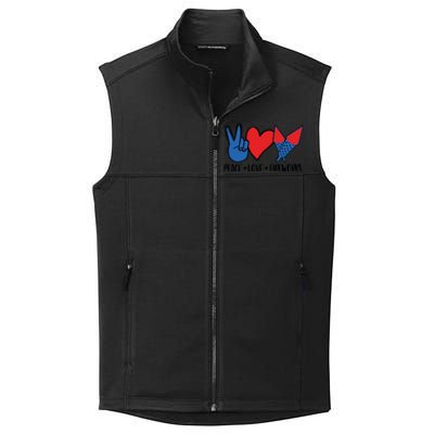 Peace Love 4th Of July Firework Heart Flag American Collective Smooth Fleece Vest