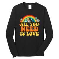 PEACE LOVE 60s 70s Tie Dye Groovy Hippie Costume Long Sleeve Shirt