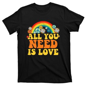 PEACE LOVE 60s 70s Tie Dye Groovy Hippie Costume T-Shirt