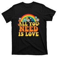 PEACE LOVE 60s 70s Tie Dye Groovy Hippie Costume T-Shirt