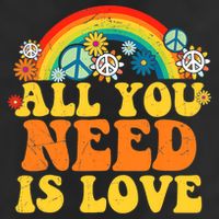 PEACE LOVE 60s 70s Tie Dye Groovy Hippie Costume Beanie