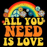 PEACE LOVE 60s 70s Tie Dye Groovy Hippie Costume Drawstring Bag