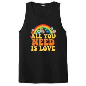 PEACE LOVE 60s 70s Tie Dye Groovy Hippie Costume PosiCharge Competitor Tank