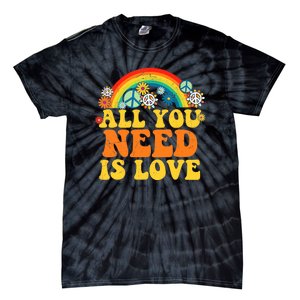 PEACE LOVE 60s 70s Tie Dye Groovy Hippie Costume Tie-Dye T-Shirt