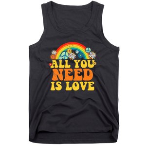 PEACE LOVE 60s 70s Tie Dye Groovy Hippie Costume Tank Top