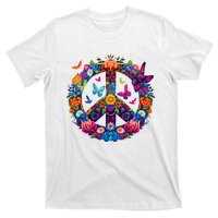 Peace Love 60S 70S Groovy Costume Colorful Flowers T-Shirt