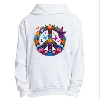 Peace Love 60S 70S Groovy Costume Colorful Flowers Urban Pullover Hoodie