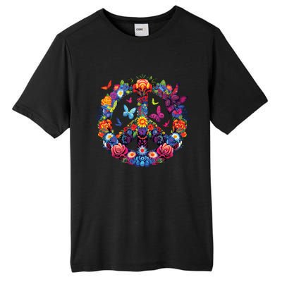 Peace Love 60s 70s Groovy Costume Colorful Flowers Tall Fusion ChromaSoft Performance T-Shirt