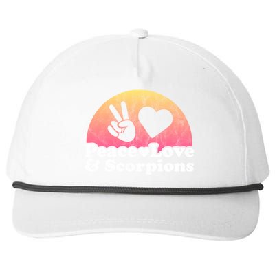 Peace Love And Scorpions Scorpion Gift Snapback Five-Panel Rope Hat