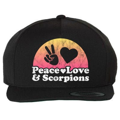 Peace Love And Scorpions Scorpion Gift Wool Snapback Cap