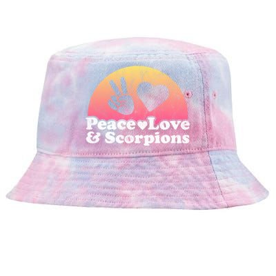 Peace Love And Scorpions Scorpion Gift Tie-Dyed Bucket Hat