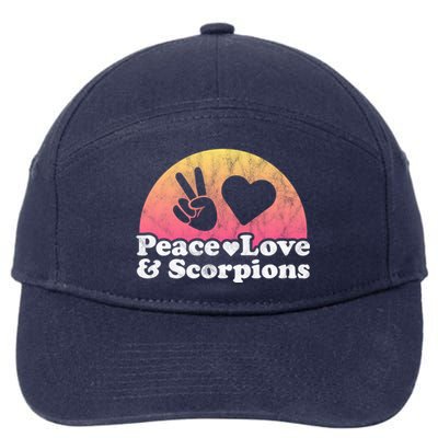 Peace Love And Scorpions Scorpion Gift 7-Panel Snapback Hat