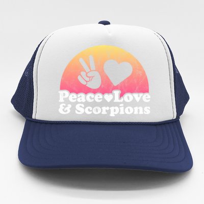 Peace Love And Scorpions Scorpion Gift Trucker Hat