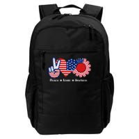 Peace Love America US Flag Fourth Wo 4th Of July Daily Commute Backpack