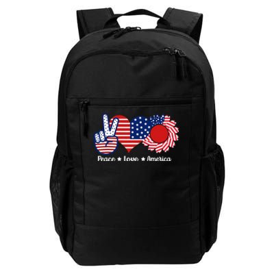 Peace Love America US Flag Fourth Wo 4th Of July Daily Commute Backpack