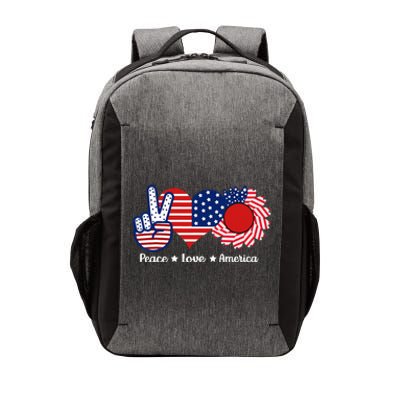 Peace Love America US Flag Fourth Wo 4th Of July Vector Backpack