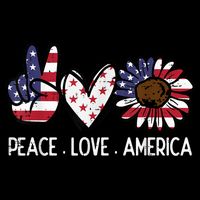 Peace Love America US Flag Fourth Womens 4th Of July Patriot Poster