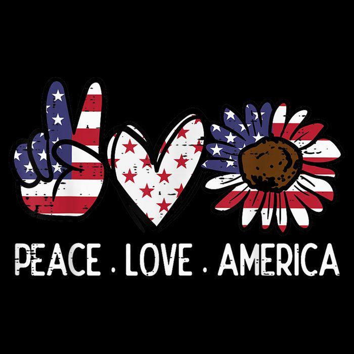 Peace Love America US Flag Fourth Womens 4th Of July Patriot Poster