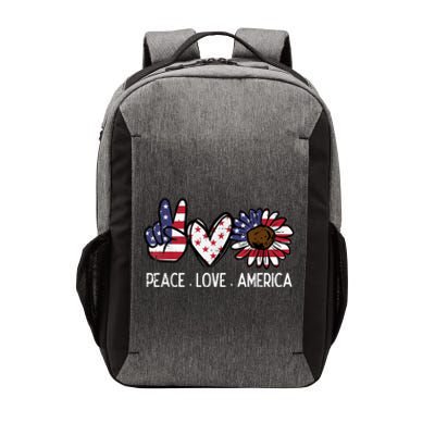 Peace Love America US Flag Fourth Womens 4th Of July Patriot Vector Backpack