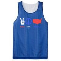 Peace Love America 4th Of July Costume Hippie Patriotic Gift Mesh Reversible Basketball Jersey Tank