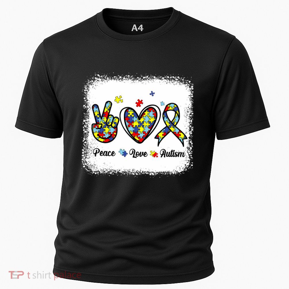 Peace Love Autism Awareness Cute Mom Girl Performance Shirt