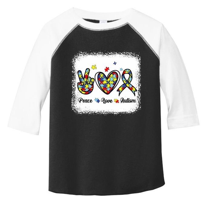 Peace Love Autism Awareness Cute Mom Girl Toddler Fine Jersey T-Shirt
