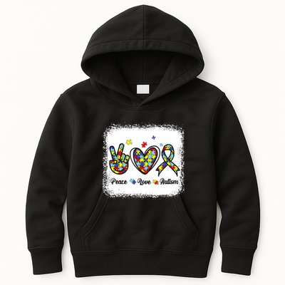 Peace Love Autism Awareness Cute Mom Girl Kids Hoodie