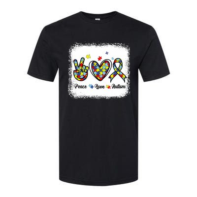 Peace Love Autism Awareness Cute Mom Girl Softstyle® CVC T-Shirt