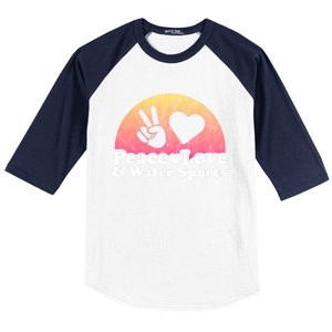 Peace Love And Water Sports Water Sport Gift Baseball Sleeve Shirt