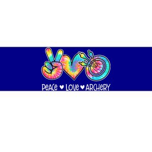 Peace Love Archery Heart Tie Dye Bumper Sticker