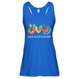 Peace Love Archery Heart Tie Dye Ladies Essential Flowy Tank