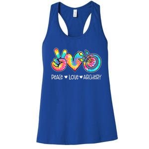 Peace Love Archery Heart Tie Dye Women's Racerback Tank