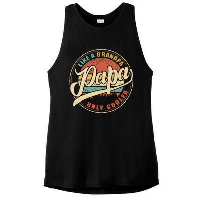 Papa Like A Grandpa Only Cooler Funny Dad Papa Definition Ladies PosiCharge Tri-Blend Wicking Tank