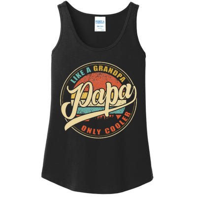 Papa Like A Grandpa Only Cooler Funny Dad Papa Definition Ladies Essential Tank