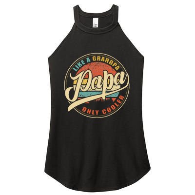 Papa Like A Grandpa Only Cooler Funny Dad Papa Definition Women's Perfect Tri Rocker Tank