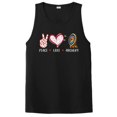 Peace Love Archery Target Gifts Women Archers PosiCharge Competitor Tank