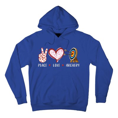 Peace Love Archery Target Gifts Women Archers Hoodie