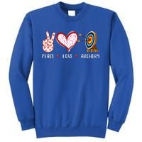 Peace Love Archery Target Gifts Women Archers Sweatshirt