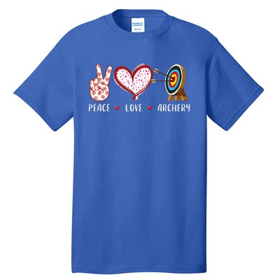 Peace Love Archery Target Gifts Women Archers Tall T-Shirt