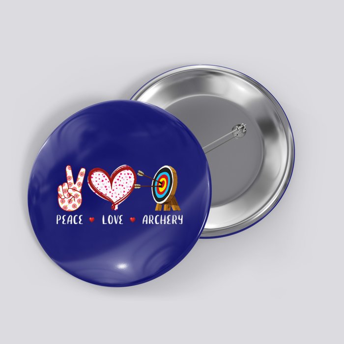 Peace Love Archery Target Gifts Women Archers Button