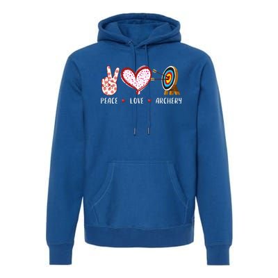 Peace Love Archery Target Gifts Women Archers Premium Hoodie